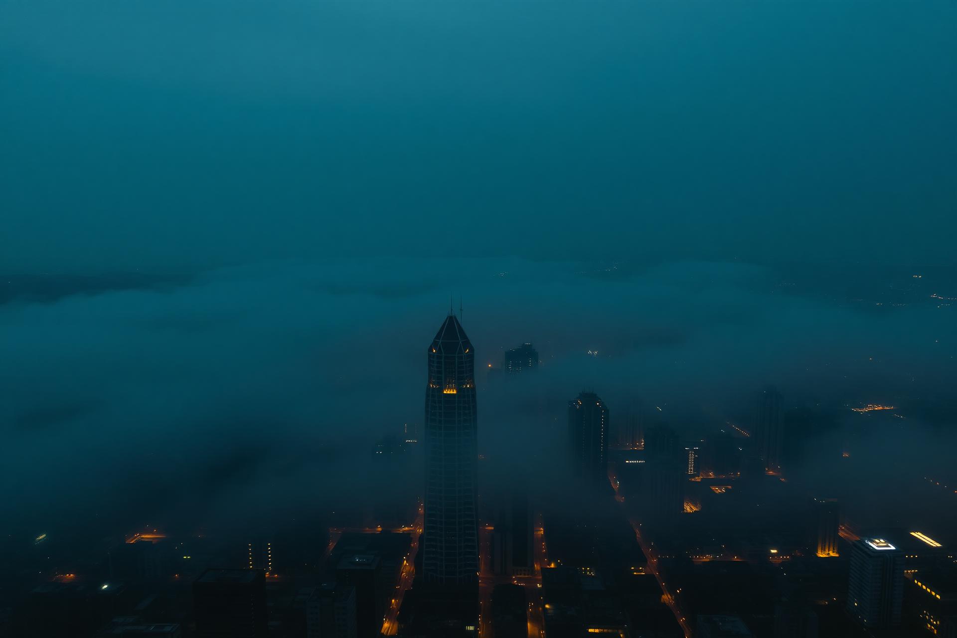 Lagos financial district at dusk